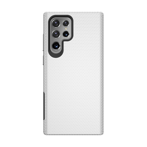 Triangle Shockproof Case With Anti Slip Grains for Samsung Galaxy S24 Ultra – Silver